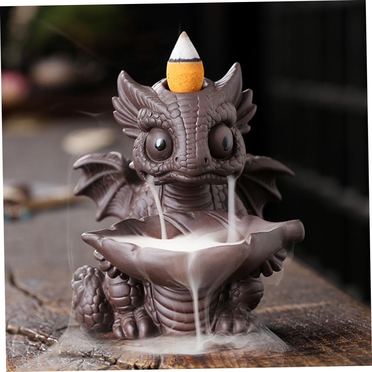 Quemador de incienso de dinosaurio, cascada de mesa, decoración de escritorio, decoración del hogar, soporte de incienso de reflujo, cascada de