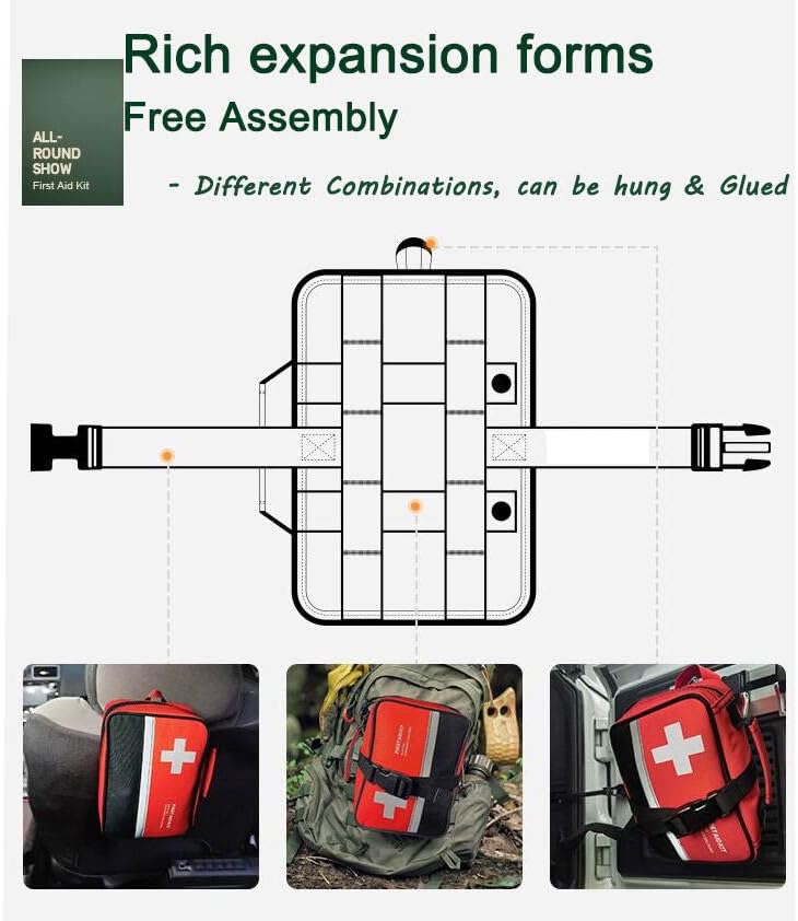 Galaxy – 170 kits de primeros auxilios para supervivencia, emergencia, trauma, combate militar, combate, táctico, caza, camping, senderismo, bolsa