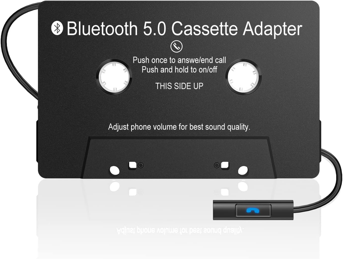 Audio Cassette Aux Adapter, Bluetooth 5.0 Cassette Receiver,Cassette Tape to Aux Adapter,Tape Audio Adapter, Tape Desk Player for Listening Mobile