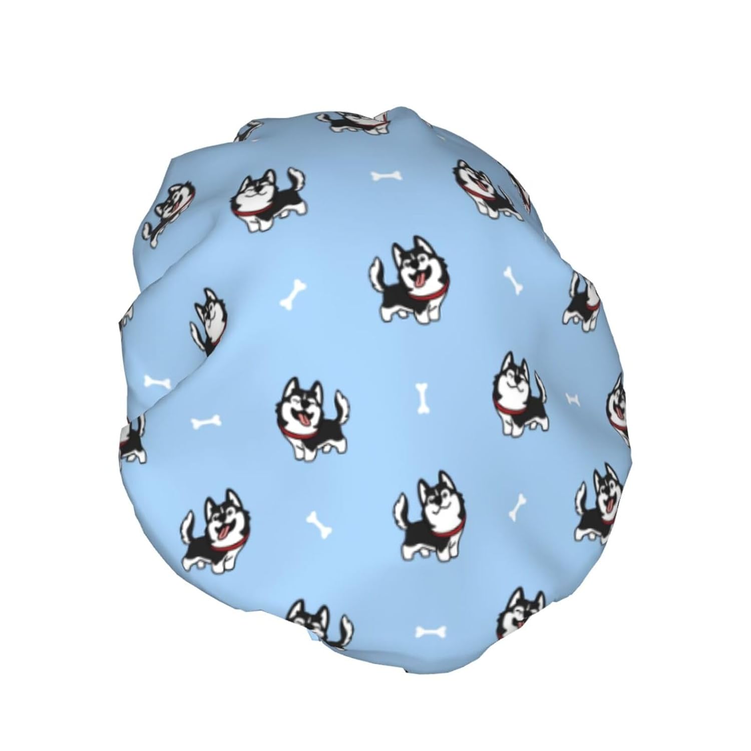 Black Dog Shower Cap Reusable Waterproof,Shower Caps For Women With Double Hair Caps,Bathing Cap Hair Cap For Shower