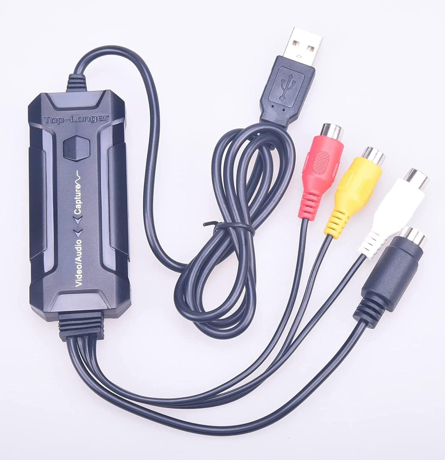 Top-Longer Convertidor de cinta de cassettegrabadora de video USB para VHS a DVD, casetes magnéticos con Windows 1110 y Mac OS X Ventura