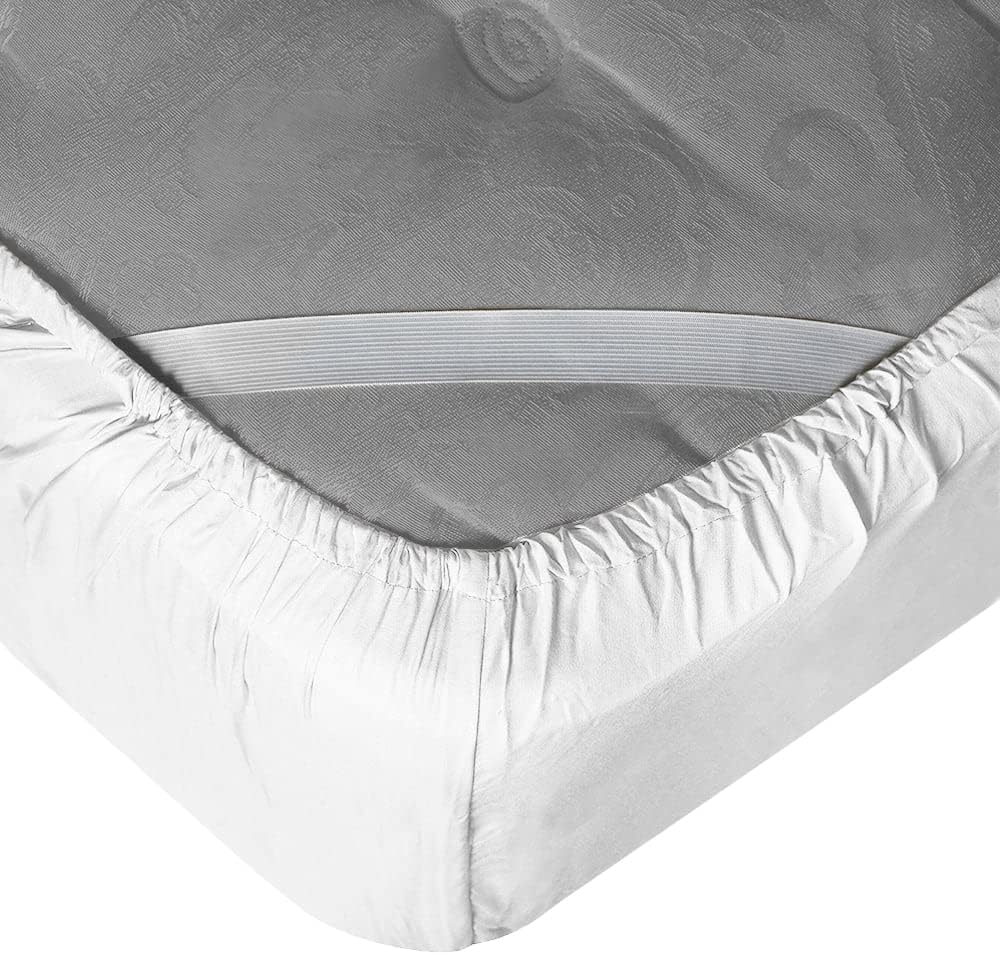 Sábana bajera de esquinas profundas tamaño Queen  Se adapta perfectamente al colchón  Sábana suave sin arrugas  1 sábana bajera solo  color blanco