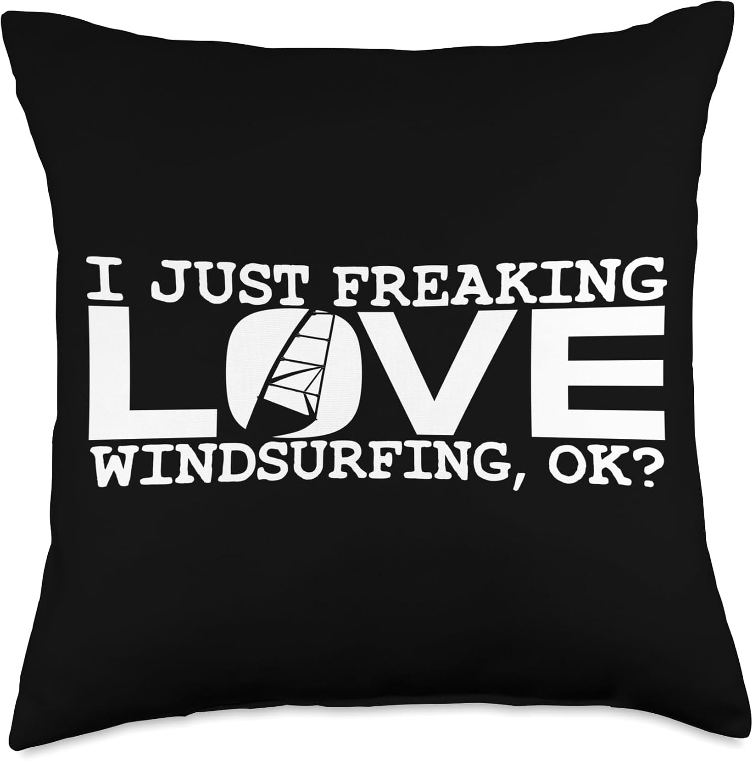 Windsurfer Windsurfing Windsurf Kitesurfing Motifs Joke Surfer Saying Surfing Windsurfing Throw Pillow, 18×18, Multicolor
