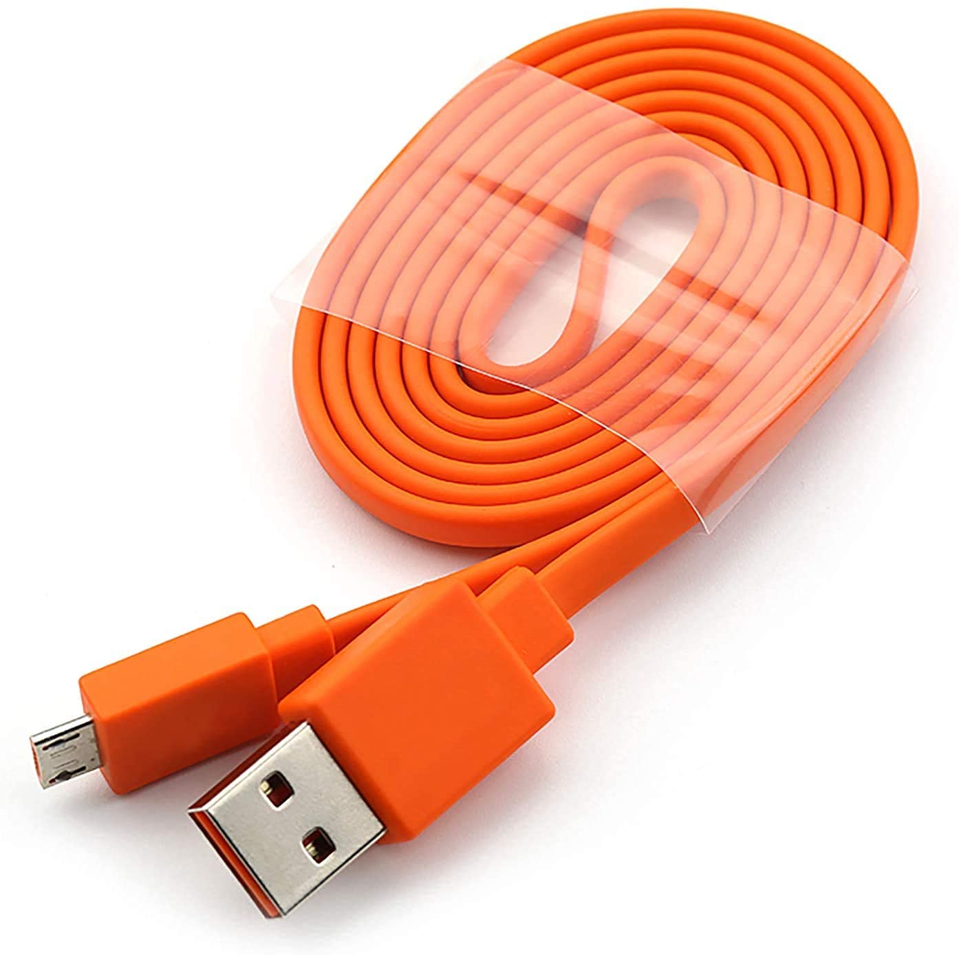 Cable de carga USB de alimentación rápida para JBL Altavoz Bluetooth inalámbrico Auriculares Auriculares MicroUSB, 3.3 pies y naranja