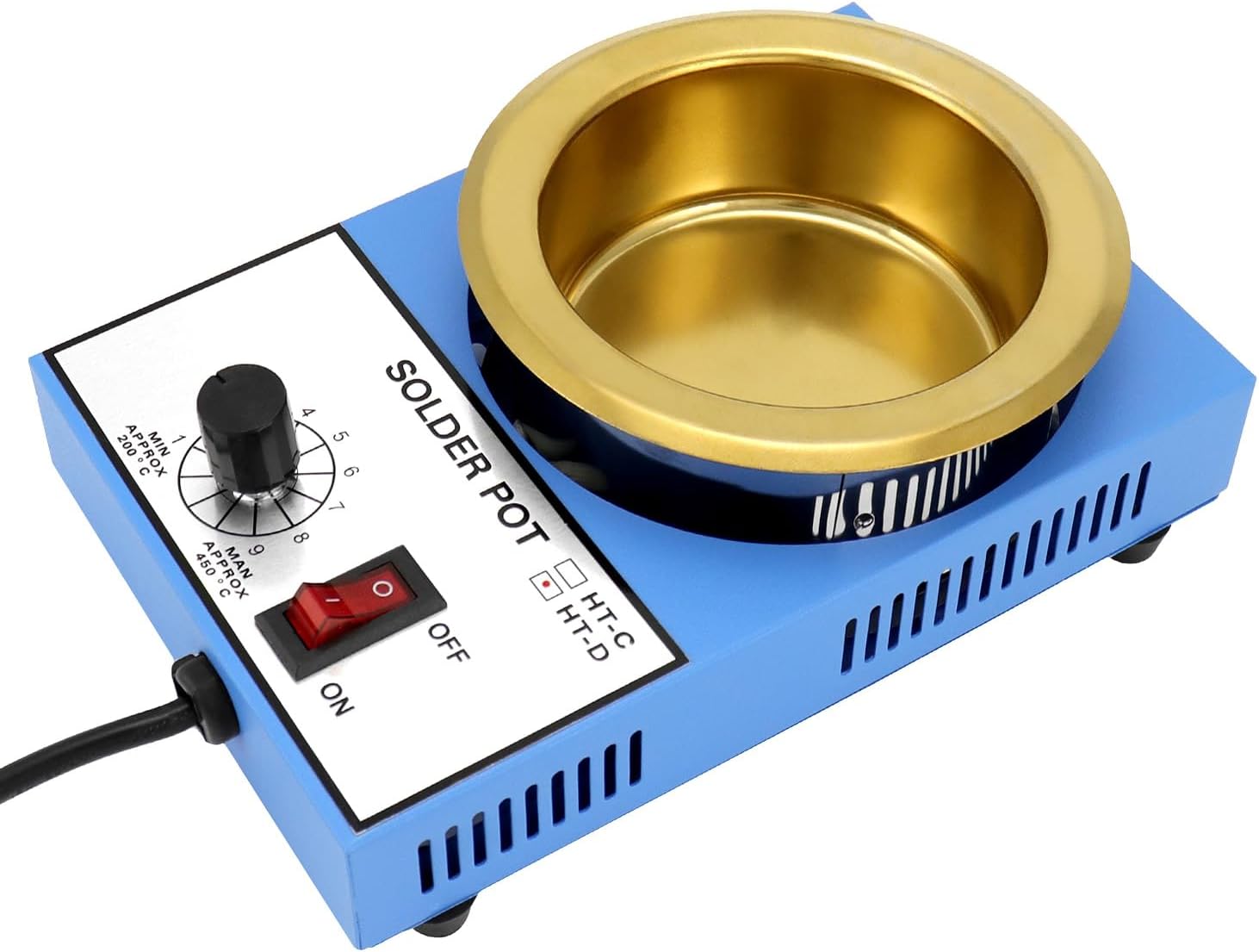 QWORK Olla de soldadura, 300 W 110 V, placa de titanio de baño de soldadura de 3.937 in, capacidad 52.91 oz 392.0-842.0 F, incluye olla extra de