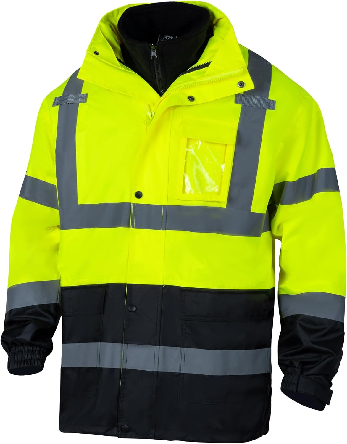 Chaquetas de seguridad reflectantes de alta visibilidad para hombres 2 en 1 ANSI Clase 3 Hi Vis Chaqueta de invierno impermeable
