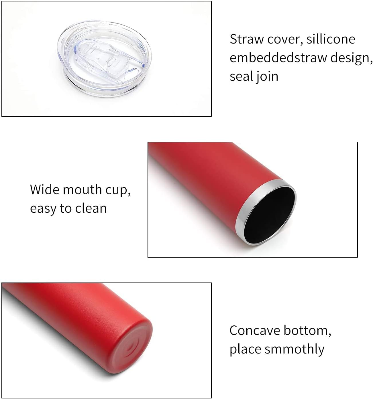 HALSE OUTFITTERS – Juego de vasos delgados de 20 onzas a granel, vasos delgados aislados de acero inoxidable con tapas, tazas de café reutilizables