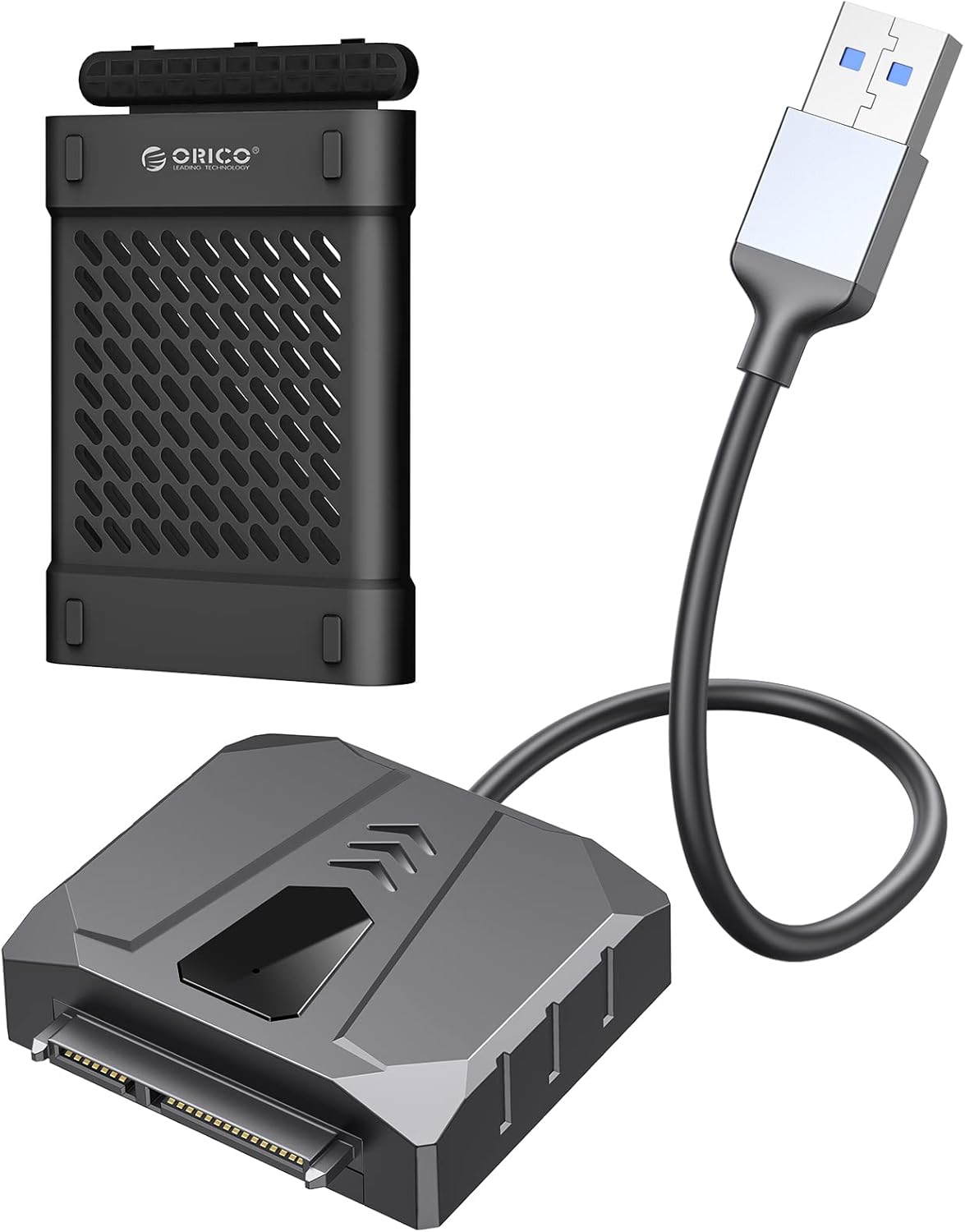 ORICO Caja de disco duro de 2.5 pulgadas, cable SATA a USB, cable USB 2.0 a SATA III para disco duro HDDSSD de 2.5 pulgadas, compatible con UASP con