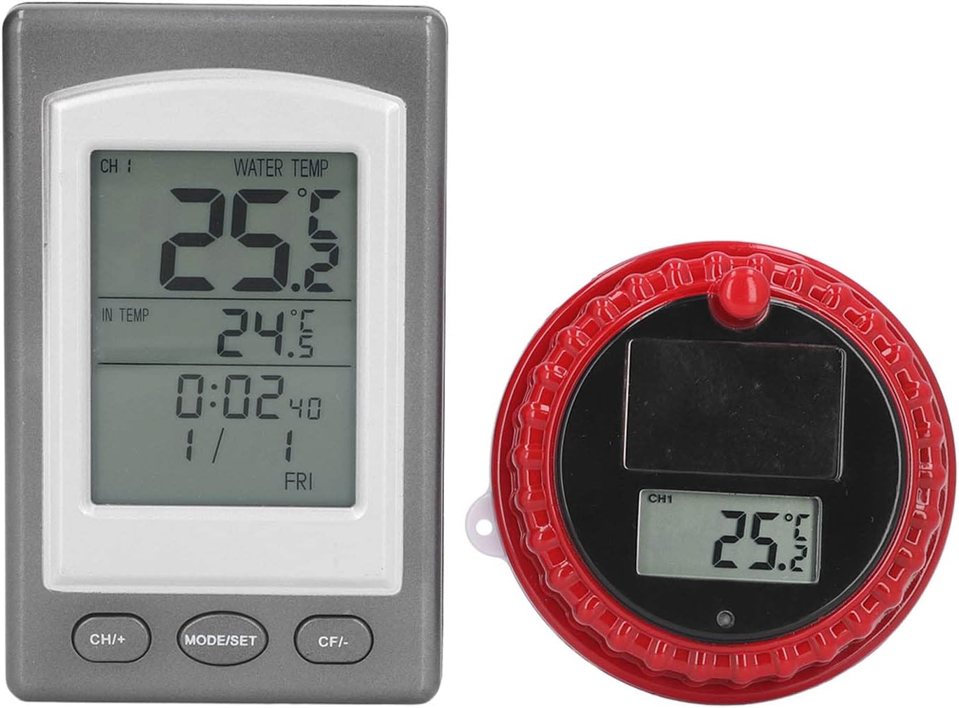 Termómetro inalámbrico para piscina, termómetro flotante para piscina y spa con alarma de temperatura, medidor digital remoto de temperatura del