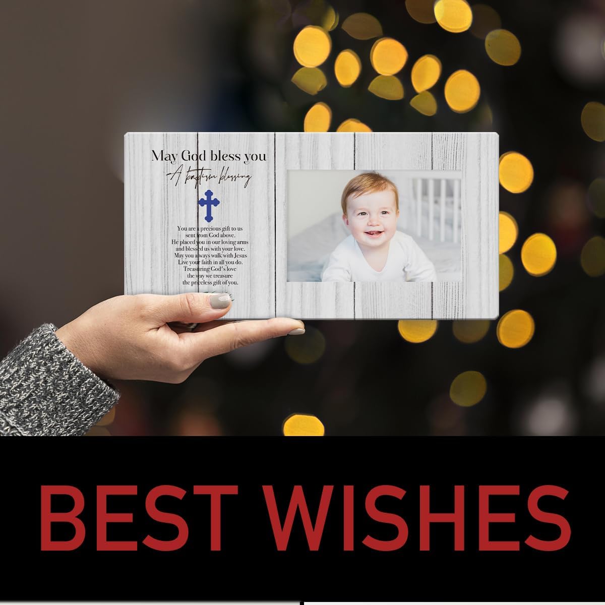 Marco de fotos de bautismo, regalos de bautismo para niños, regalos de bautizo para niños, regalos de cumpleaños, Navidad, regalos religiosos para