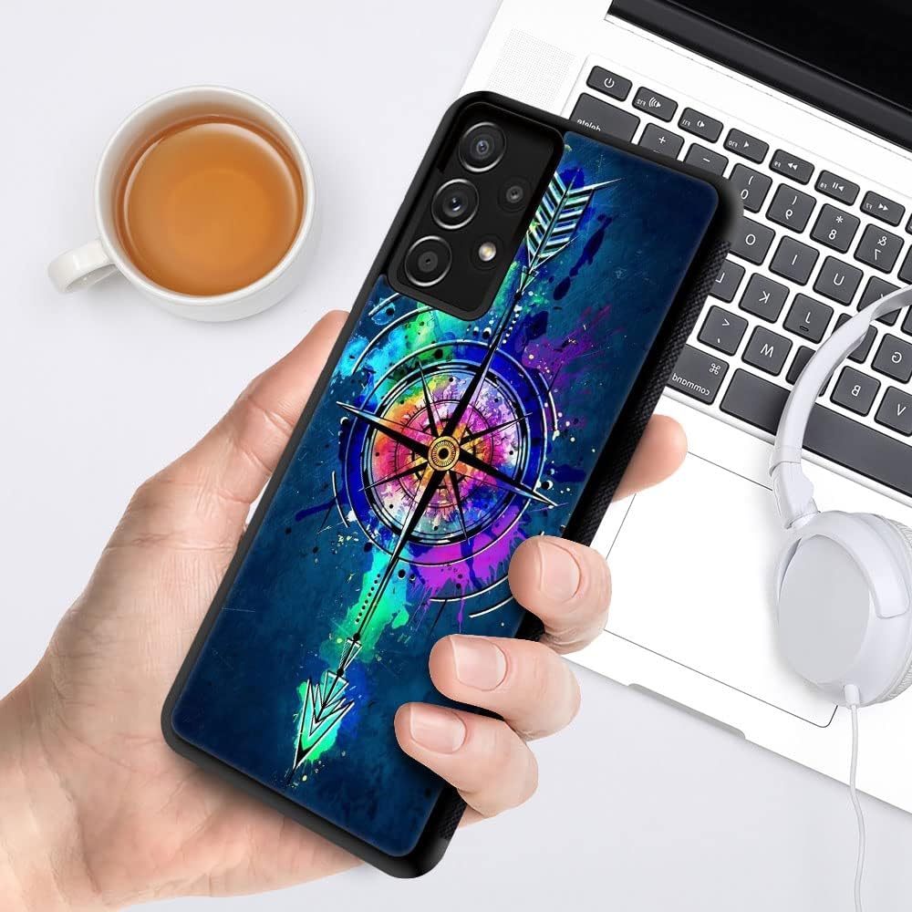 DJSOK Funda compatible con Samsung Galaxy A32 5G, diseño de flecha de brújula y arco de lujo con patrón de diseño de espalda + funda protectora de