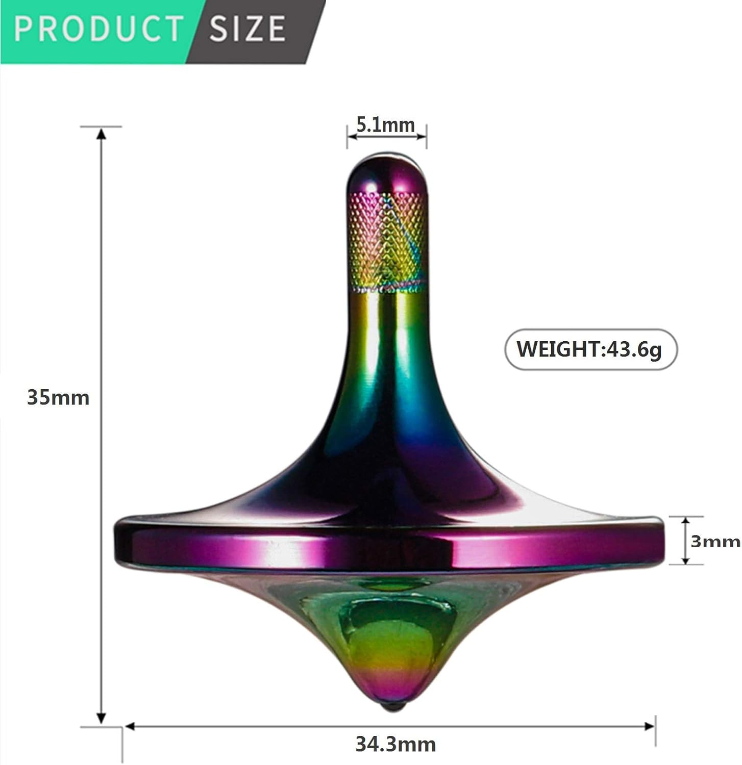 Parte superior giratoria de acero inoxidable, exquisito equilibrio perfecto bien hecho de metal para escritorio EDC pequeño juguete para la