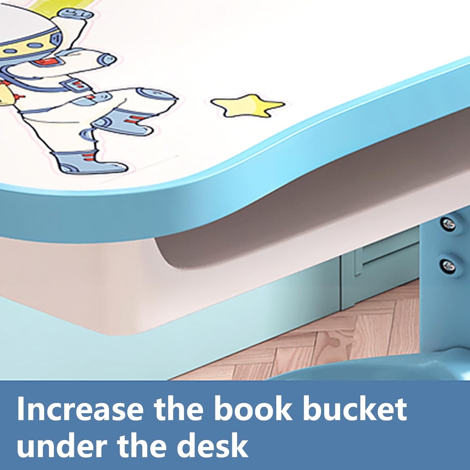 Juego de escritorio y silla para niños, escritorio de estudio para estudiantes en altura ajustable, escritorio ampliado, multiseparación, patrón de