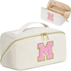 DTBG Bolsa de cosméticos de viaje de gran capacidad, Beige, Medium (3 DTBG Bolsa de cosméticos de viaje de gran capacidad, Beige, Medium (3