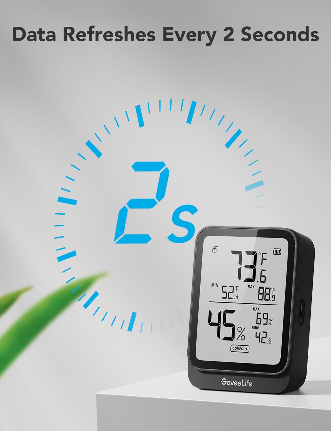 GoveeLife Termómetro higrómetro H5104, paquete de 2 unidades, monitor de temperatura ambiente Bluetooth con alerta de aplicación y 2 años de
