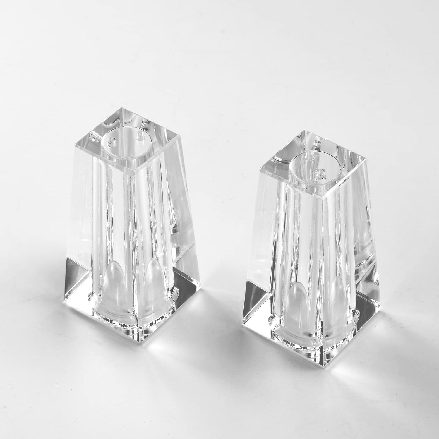 SIYOUKI Juego de 2 saleros y pimenteros recargables de cristal para condimentos, para sal, pimienta blanca y negra, tarros de especias, sal de