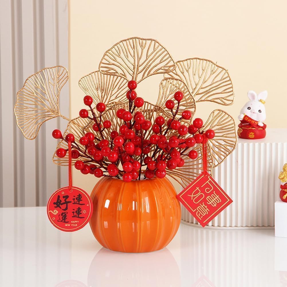 LOGOFUN Maceta de calabaza, jarrón de calabaza, maceta de calabaza naranja, florero de cerámica para cosecha de otoño, Acción de Gracias, Halloween