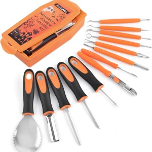 KATUMO Herramienta de tallado de calabaza, kit de corte de calabaza resistente de 13 piezas con herramientas de escultura de detalles profesionales, KATUMO Herramienta de tallado de calabaza, kit de corte de calabaza resistente de 13 piezas con herramientas de escultura de detalles profesionales,