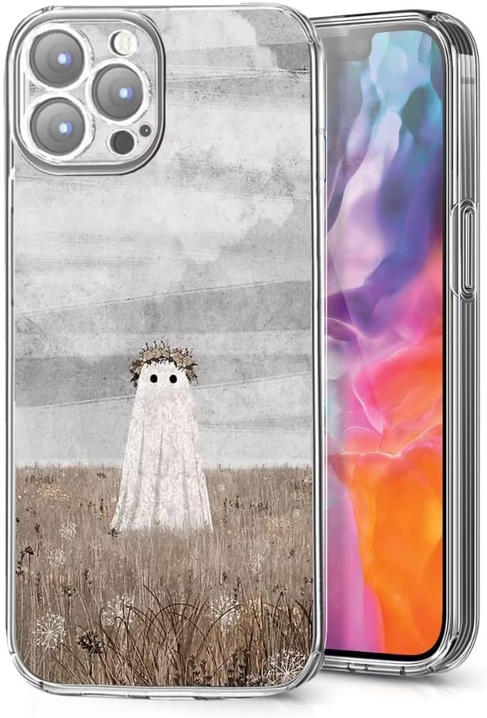 Funda para teléfono compatible con iPhone 11 Ghost a prueba de golpes en The Meadow Side a rayas suaves