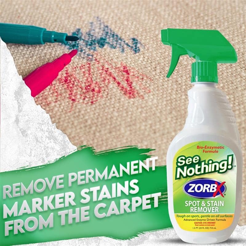ZORBX Spray removedor de manchas y manchas See Nothing, removedor de manchas perfecto para zapatos, ropa, muebles y ropa de cama de mascotas,