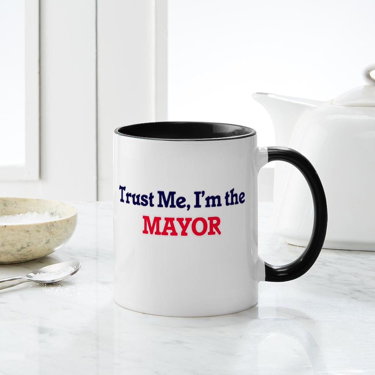 CafePress Trust Me, I’m The Mayor Mugs – Taza de café de cerámica, taza de té, 11 onzas