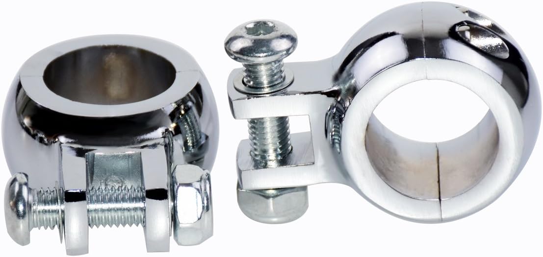 HDBUBALUS 1.260 in 1-14″ CNC Billet Crash Bar Protector de motor Pinza de pie Abrazaderas Soportes para Bobber Chopper Cafe Racer ATV UTV Scooter