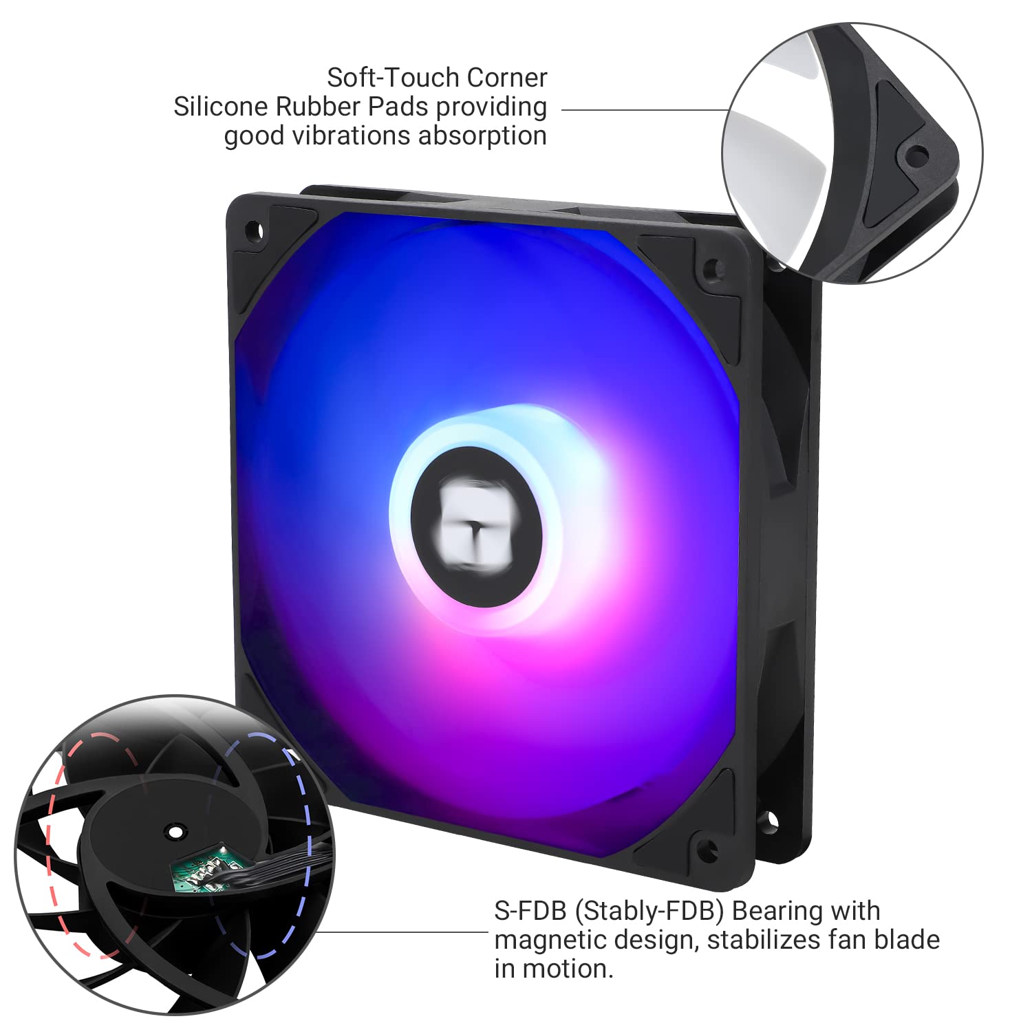 Thermalright Ventilador de CPU TL-C12C-S Ventilador de carcasa ARGB de 4.724 in, ventilador silencioso PWM de 4 pines con rodamiento S-FDB incluido,