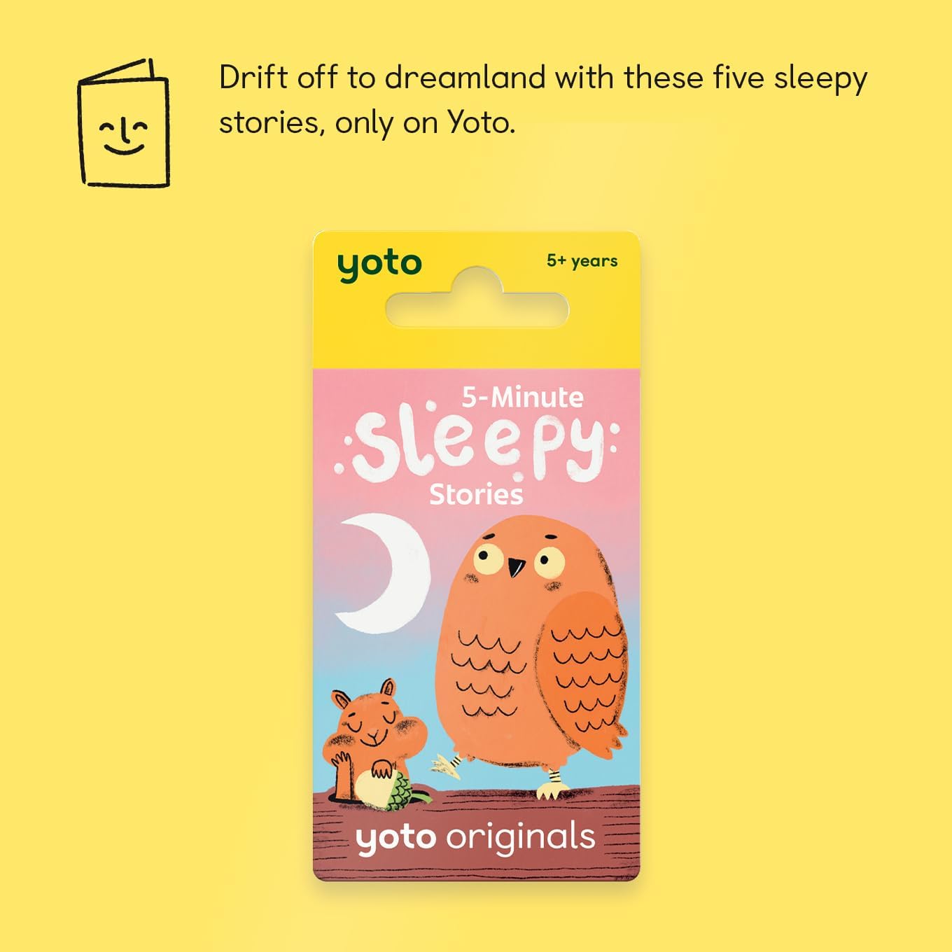 Yoto Historias de sueño de 5 minutos tarjeta de audio para niños para usar con Yoto Player y mini reproductor de audio todo en 1, escucha educativa