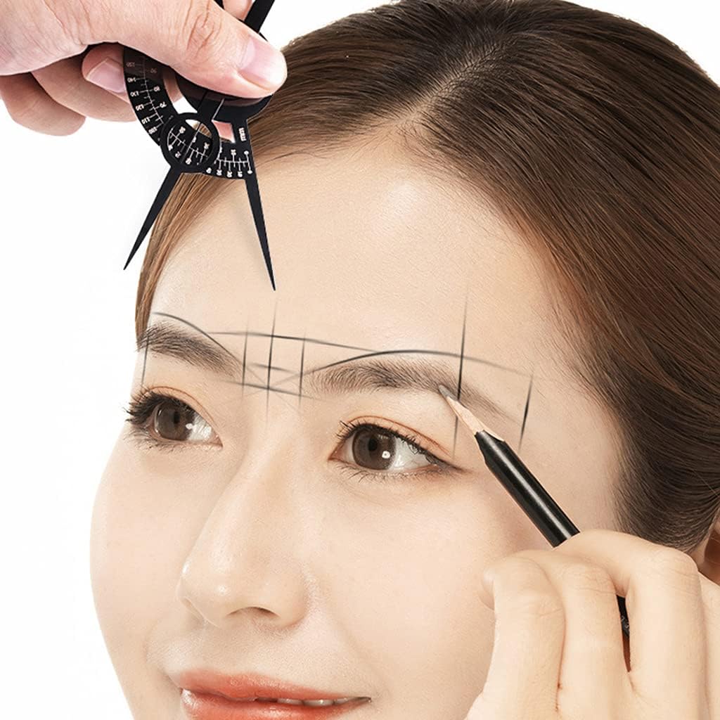 1 regla de cejas, regla de plantilla de cejas, regla de guía de cejas, regla de guía de cejas, herramienta de medición de cejas ajustable, color al