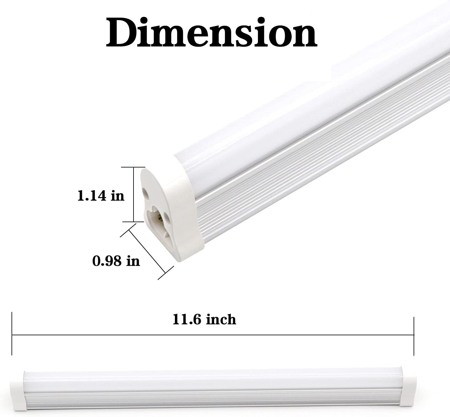 Striplight Lámpara LED para tienda, 12 pulgadas, 5 W, 580 lm, cubierta esmerilada, 6500 K, tubo de luz integrado T5, salida alta, blanco más