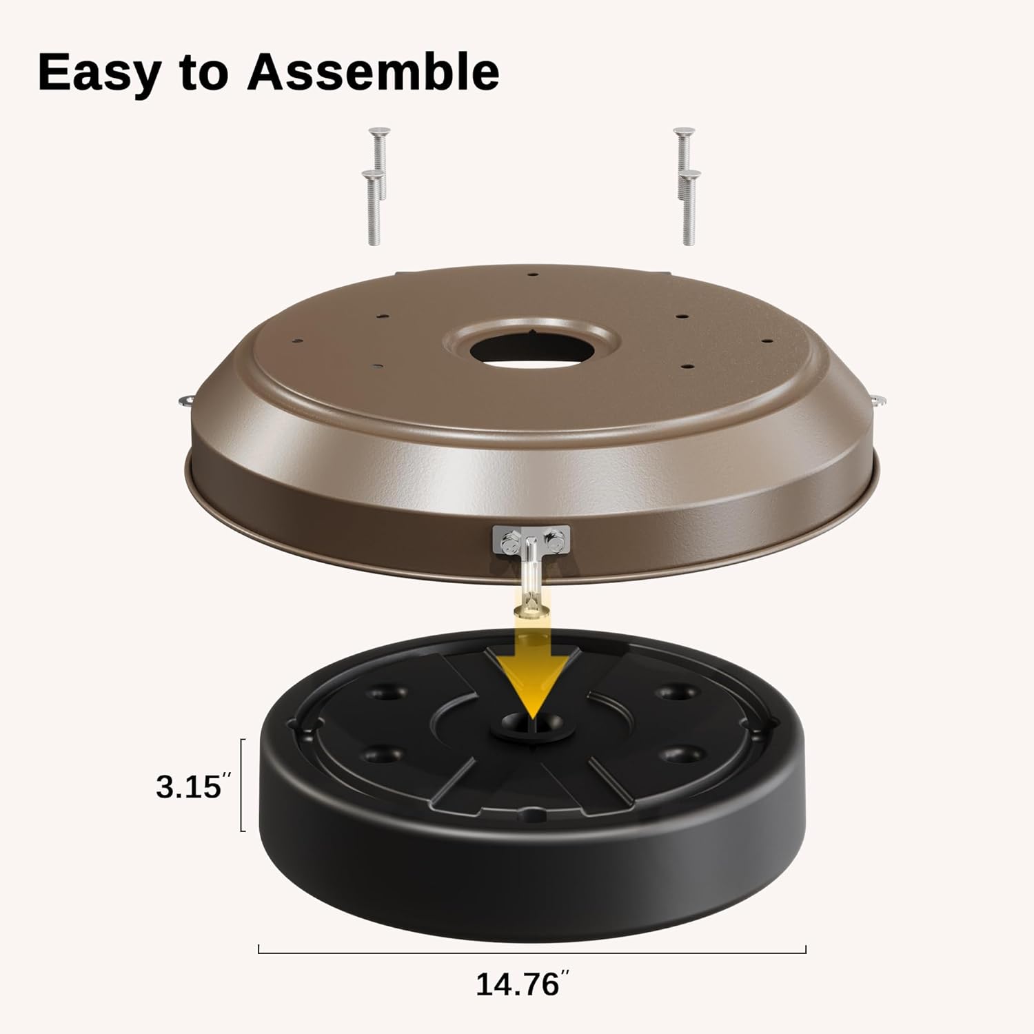 EAST OAK Calentador de patio caja de arenacaja de agua como accesorio para calentador de patio, capacidad máxima de 26.45 libras. Se utiliza para