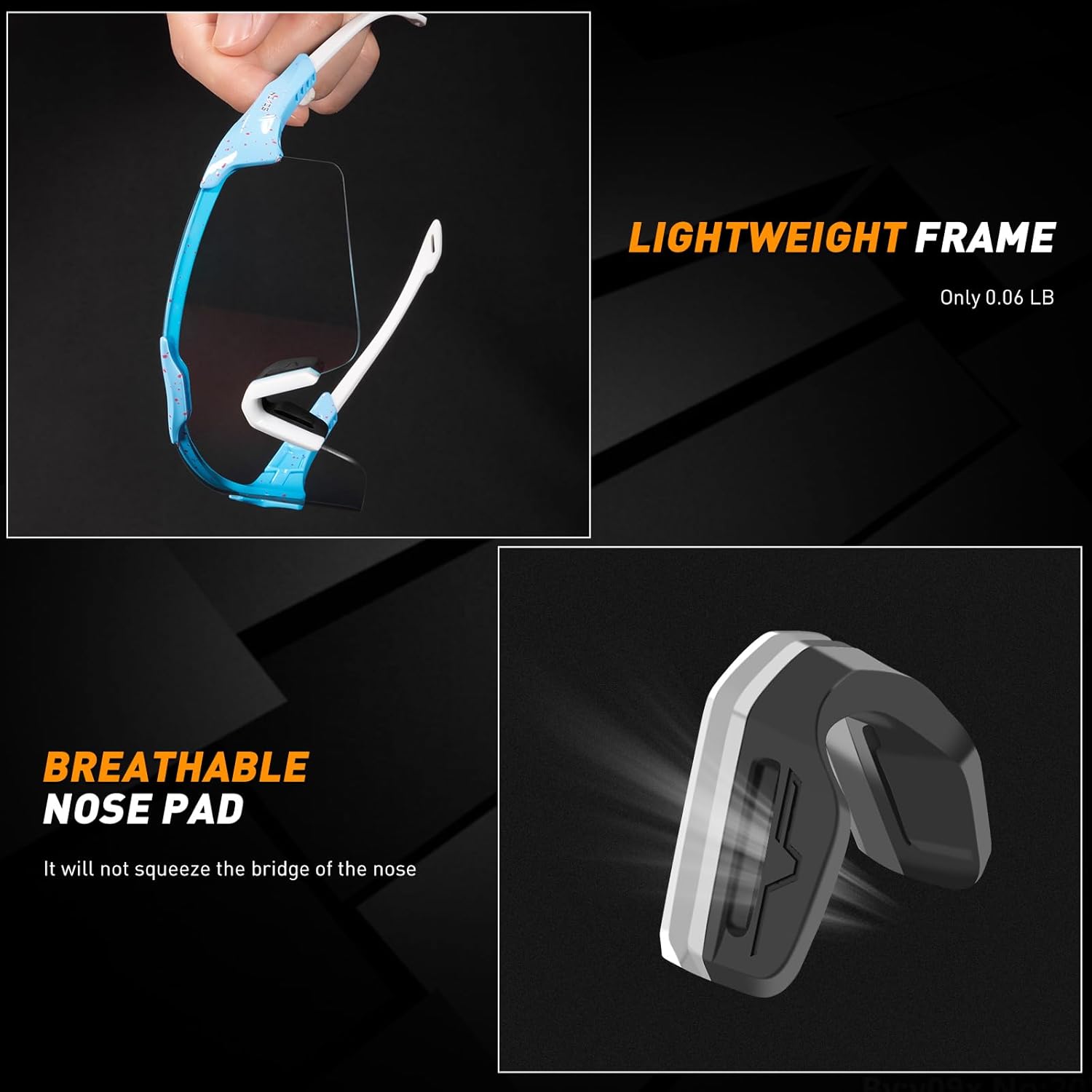 SCVCN Gafas de ciclismo fotocromáticas para hombres y mujeres, UV400, gafas deportivas para jóvenes, para correr, béisbol, golf