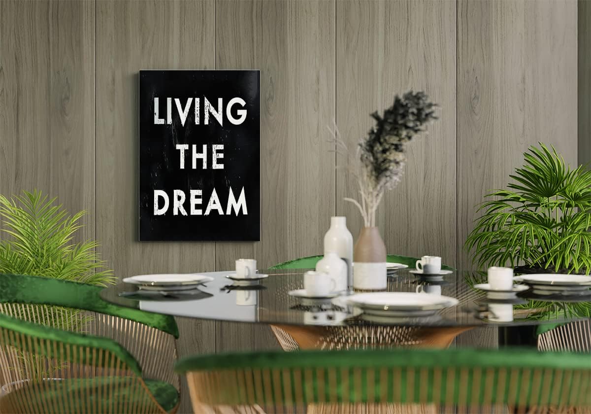 BXFAHZJ Living The Dream – Lienzo decorativo para pared, diseño de ensueño de granja, 11 x 14 pulgadas, decoración para el hogar, dormitorio, sala