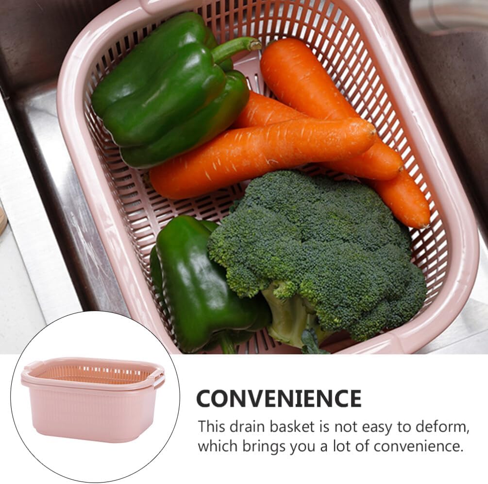BESTonZON Cesta de lavado de verduras, juego de tazones de colador de cocina, cesta de lavado de frutas, coladores de frutas, coladores de plástico