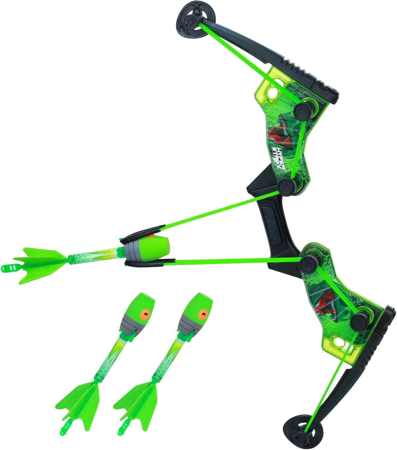 Zing HyperStrike Dominator Light Up Bow Archer Pack, Light Up Bow and Light Up Zonic Whistle Arrows, Shoots Arrows Over 200ft, Outdoor Play with