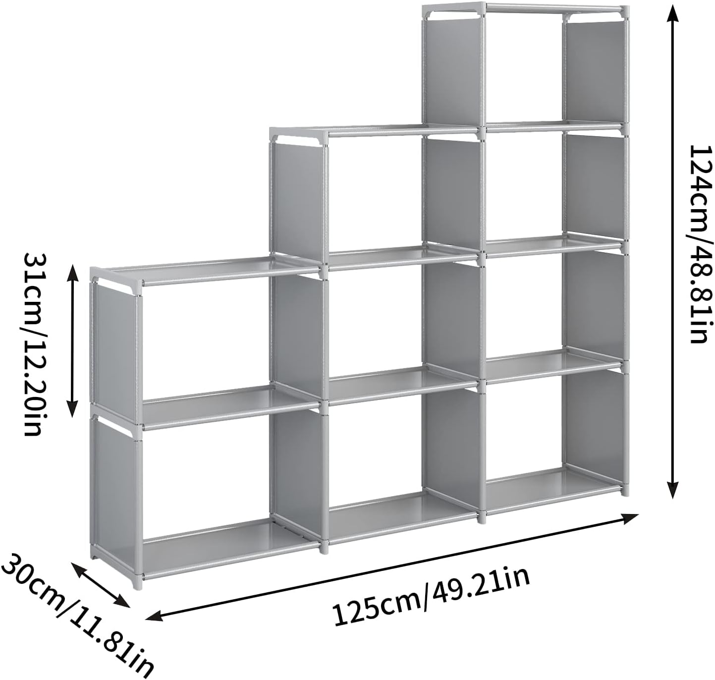 Estante de almacenamiento cuadrado de plástico con 9 cubos, armario de pared de bricolaje, adecuado para dormitorio, sala de estar, oficina, cocina,