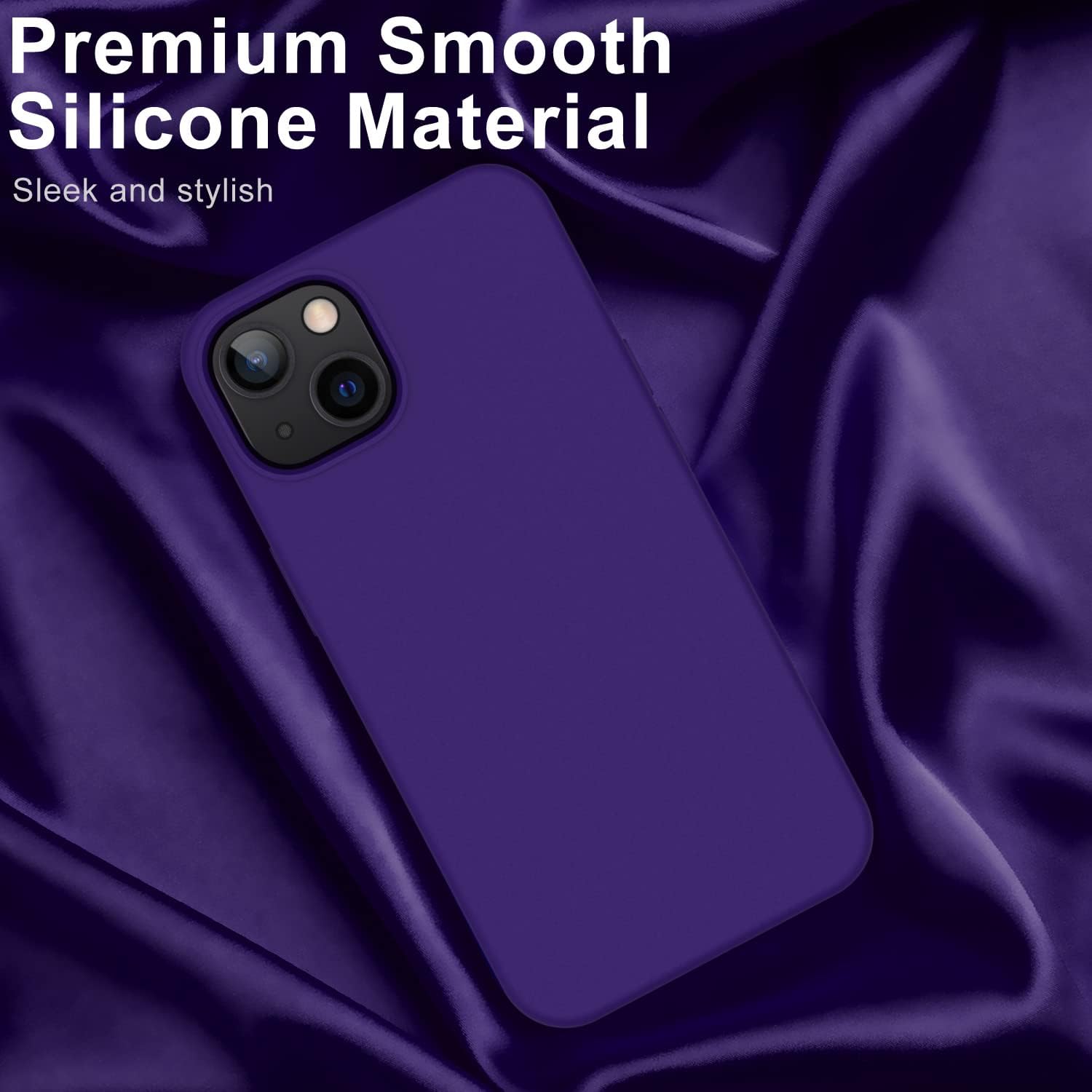 DEENAKIN Funda para iPhone 14 con protector de pantalla, funda de goma de gel de silicona suave y flexible para mujeres y niñas, funda protectora