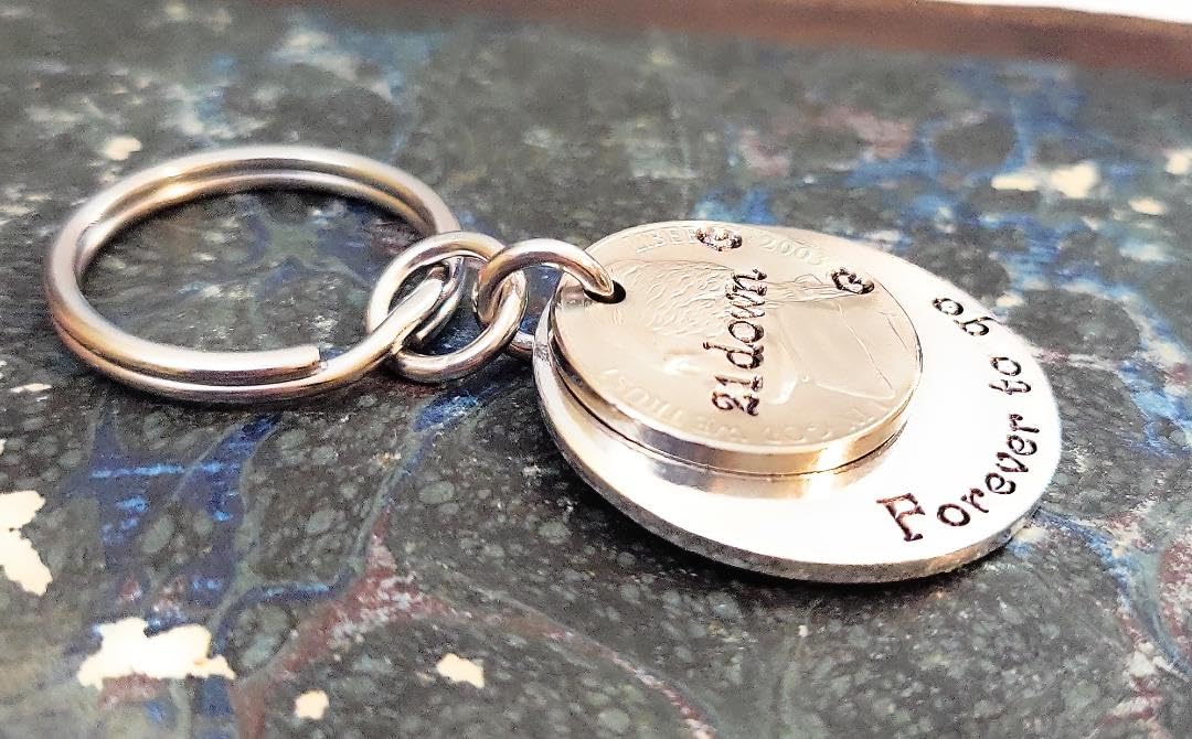 2003 Nickel Key Chain for Your Traditional 21st Anniversary 21 Down and Forever To Go