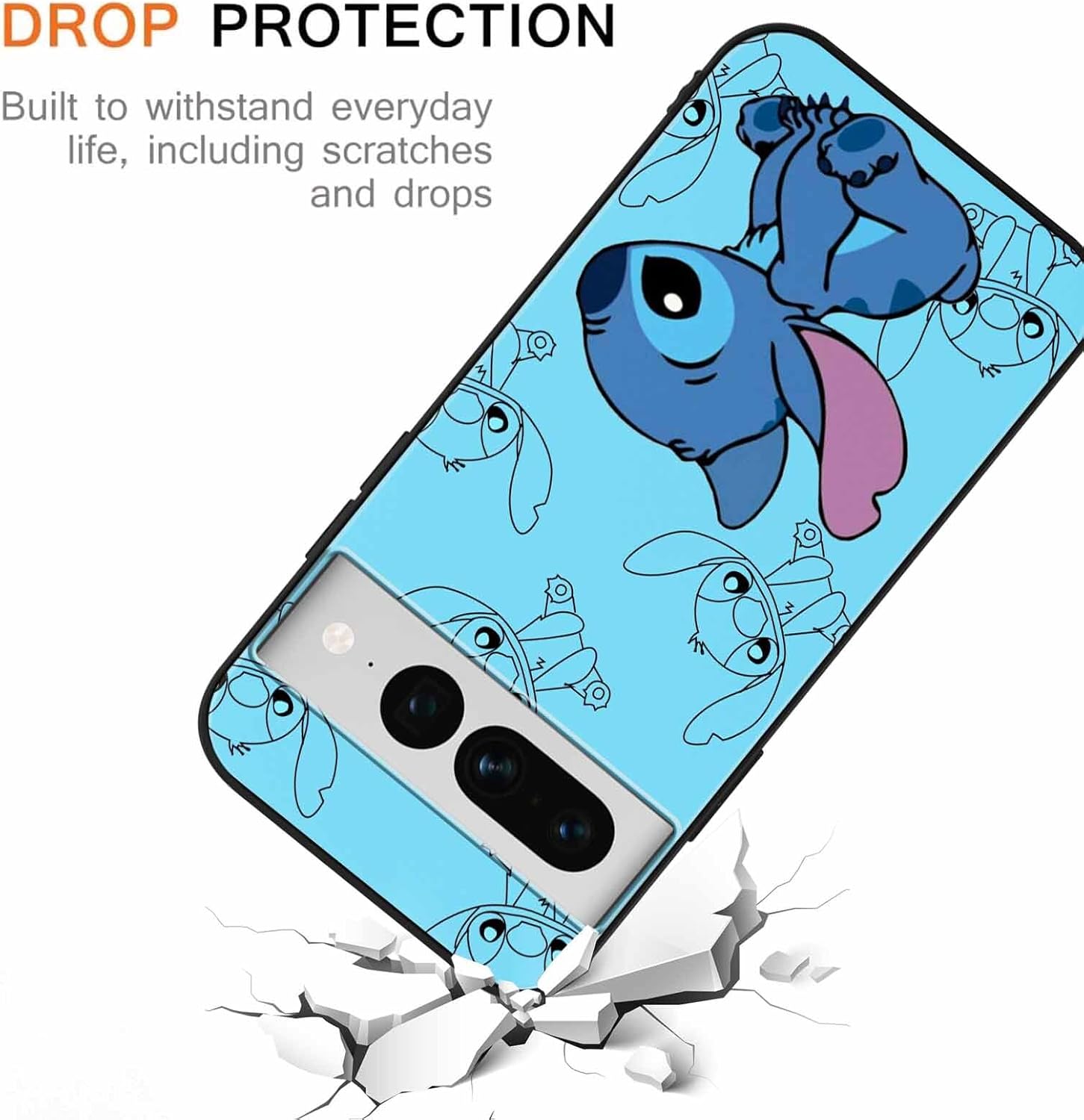 FGIAZDU Paquete de 2 bonitas fundas de teléfono de anime para Google Pixel 7 Pro 5G 6.6, funda protectora con patrón de dibujos animados de