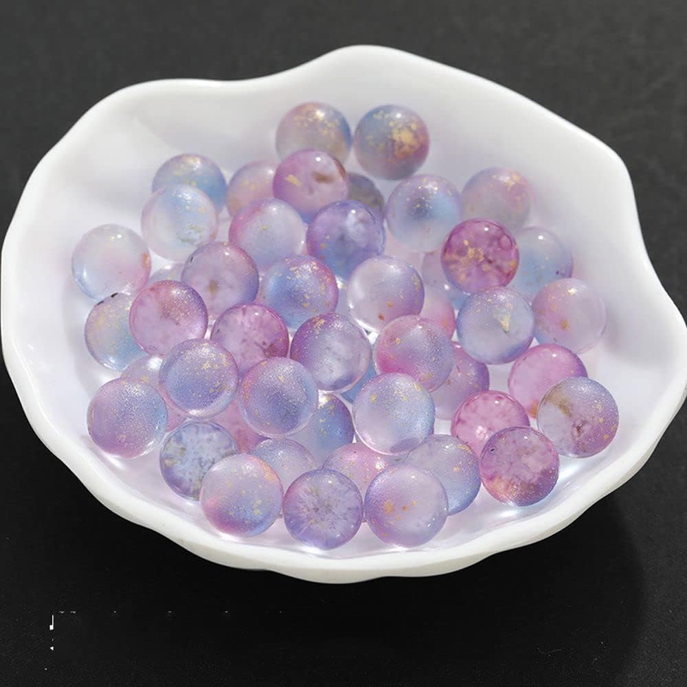 Mármoles de vidrio morados Bola de vidrio luminosa de 0.472 in de mármol de vidrio colorido para niños, relleno de jarrón de juguete, tanque de