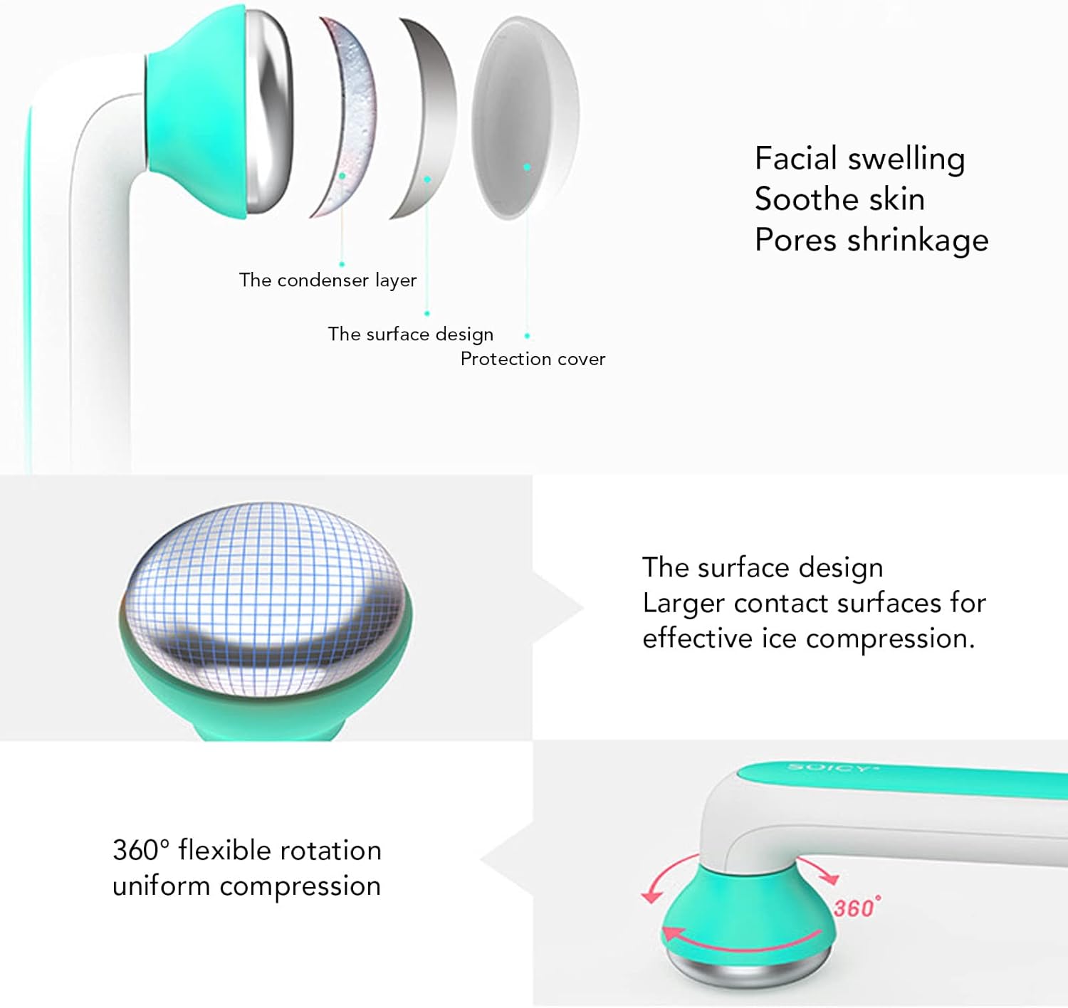 Facial Massage, Facial Massage to Reduce, Portable Relieffor Women from Puffiness Closing Pores Reducing Sunburn