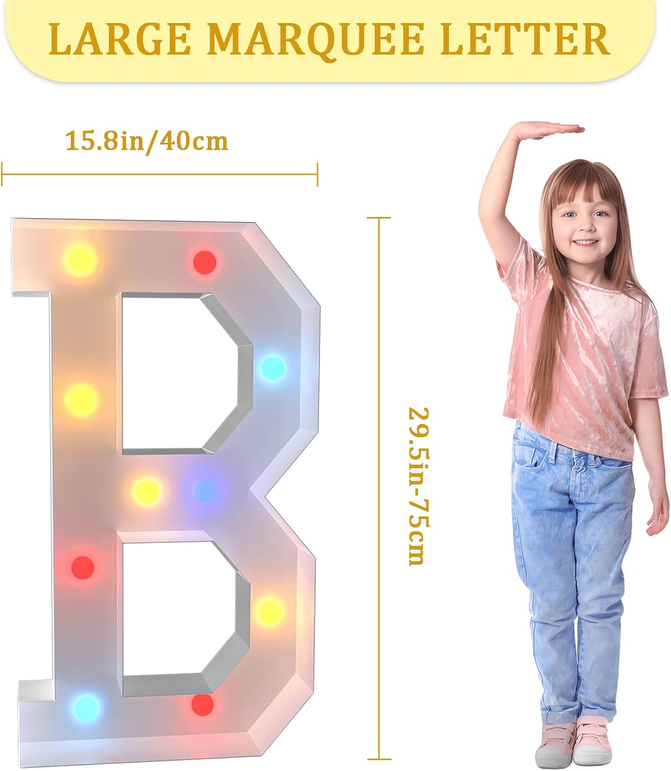 Letras grandes de marquesina, letras iluminadas para bebé con tira de luces y globos, números de marquesina, marco de globos de mosaico,