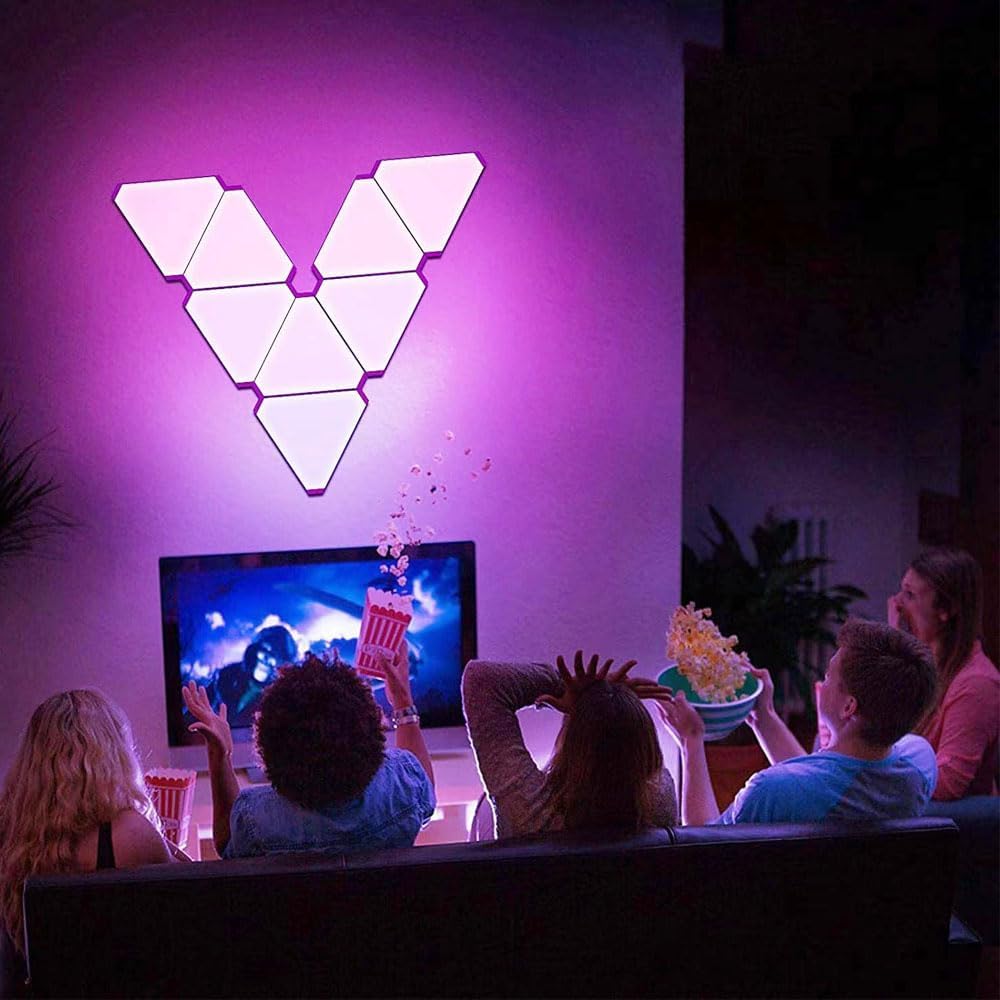 fbkapelk RGB intercambiable WiFi Bluetooth 5V USB triángulo lámparas cuántica atmósfera LED luz nocturna para juego dormitorio decoración creativa