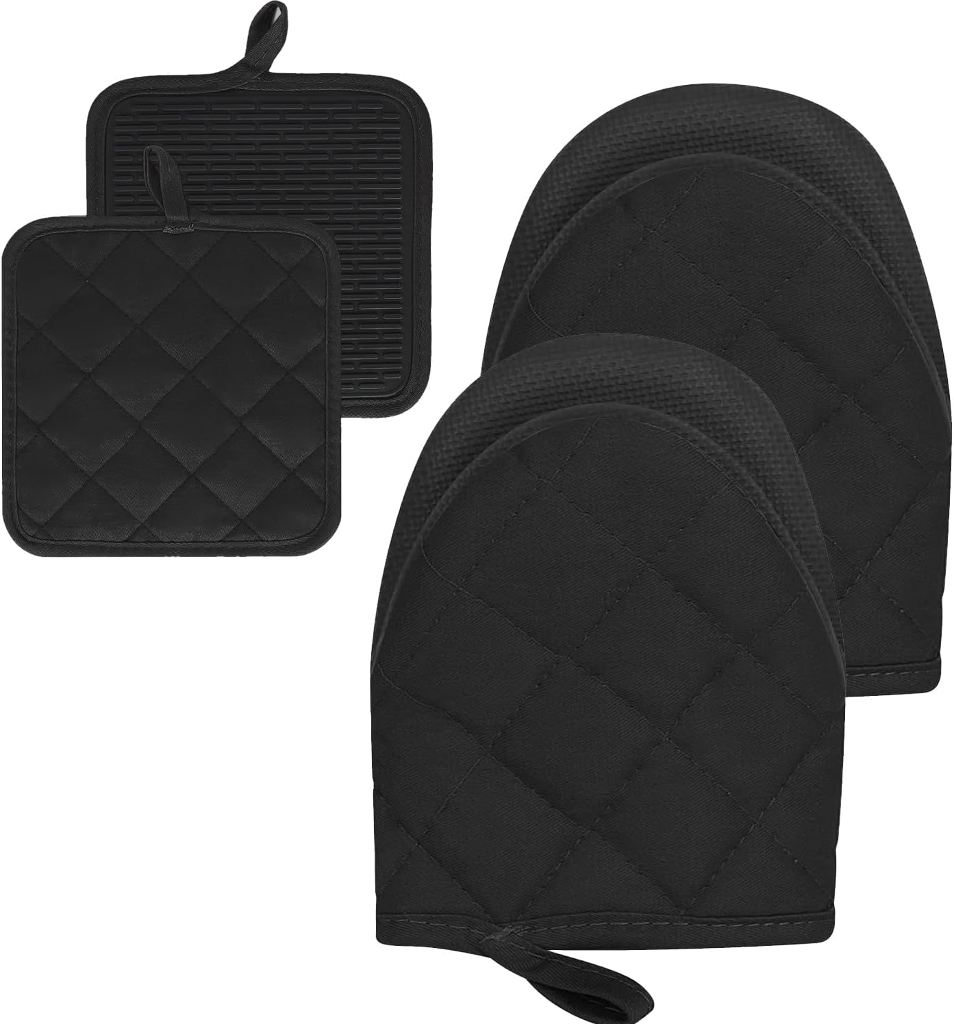 1 par de guantes cortos para horno con soporte para ollas, guantes de silicona para horno de cocina, resistentes al calor, 500 , mini guantes para