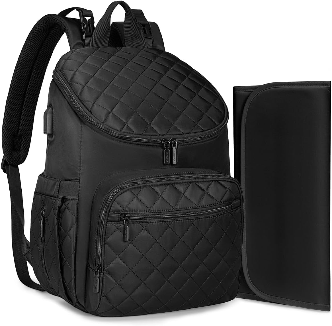 LOVEVOOK Mochila para pañales Bolsa de bebé de gran capacidad con cambiador portátil, mochila de viaje para bebés multifunción