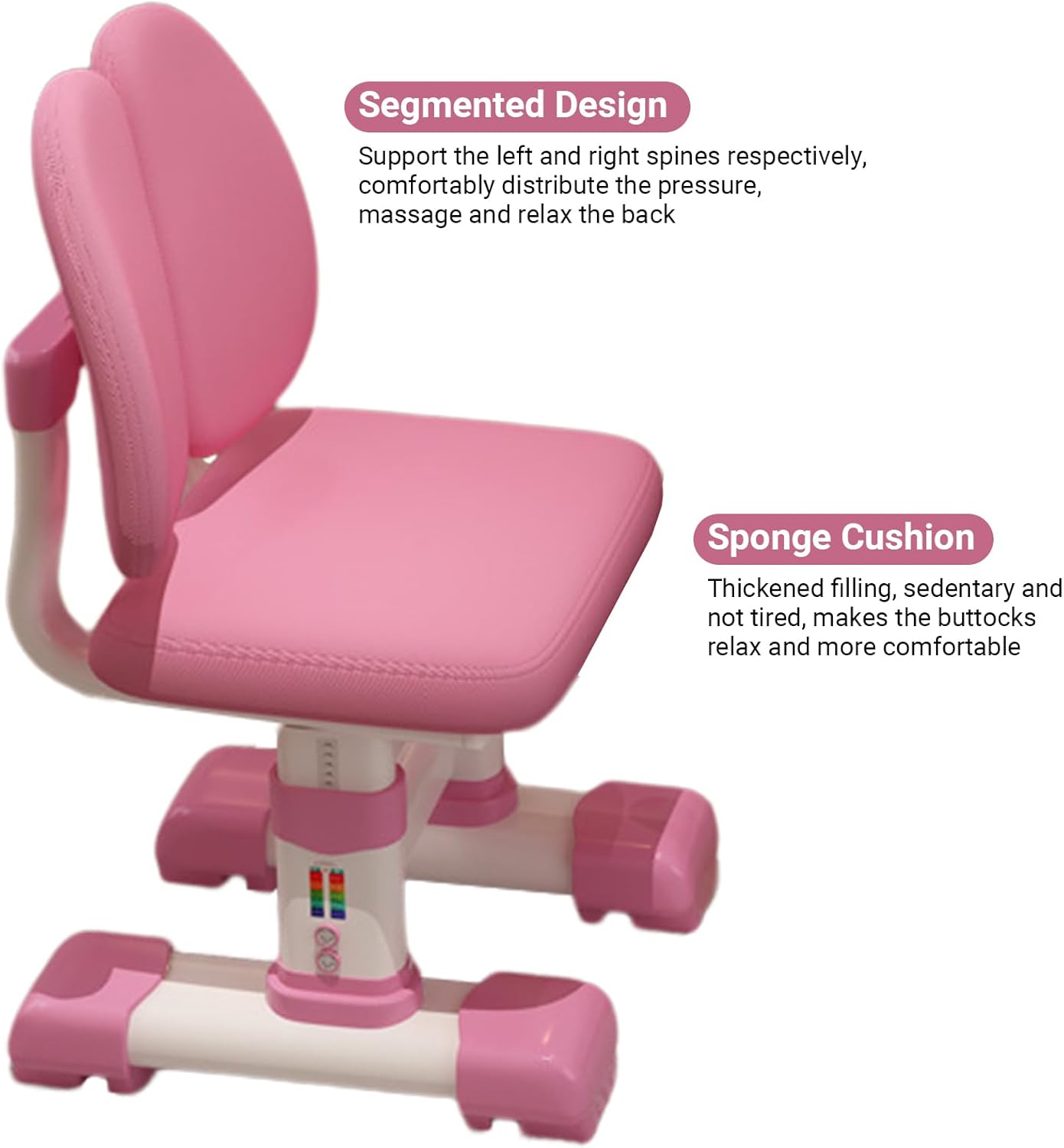 Small Desk, Standing Desk, Desk Chair Set, Widened Desktop Multi Separation Cartoon Pattern Desk Chair Set Kids Adjustable Height Study Table with