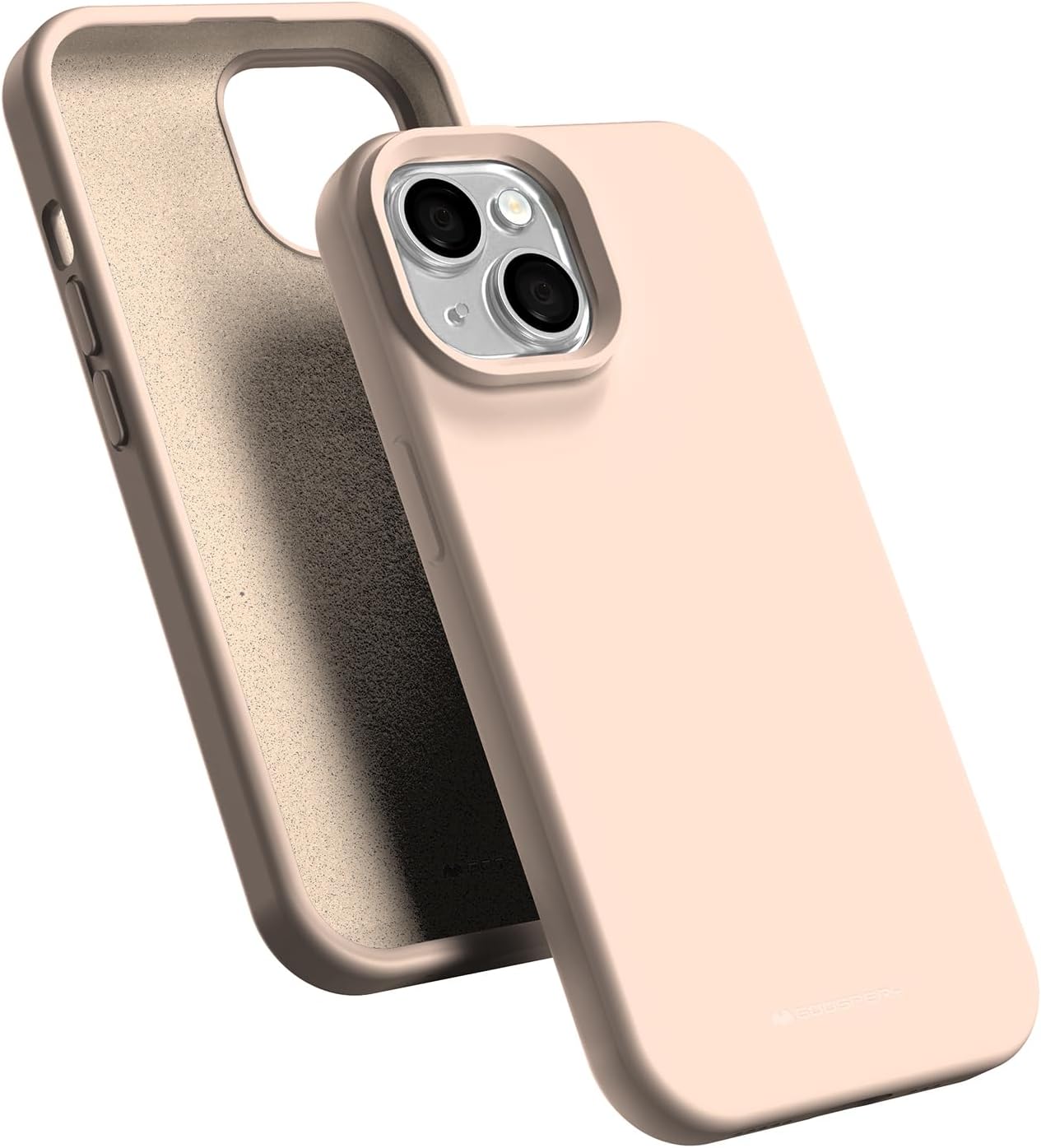 GOOSPERY Funda de silicona líquida compatible con iPhone 15, suave al tacto, protección de cuerpo completo, a prueba de golpes, con forro de
