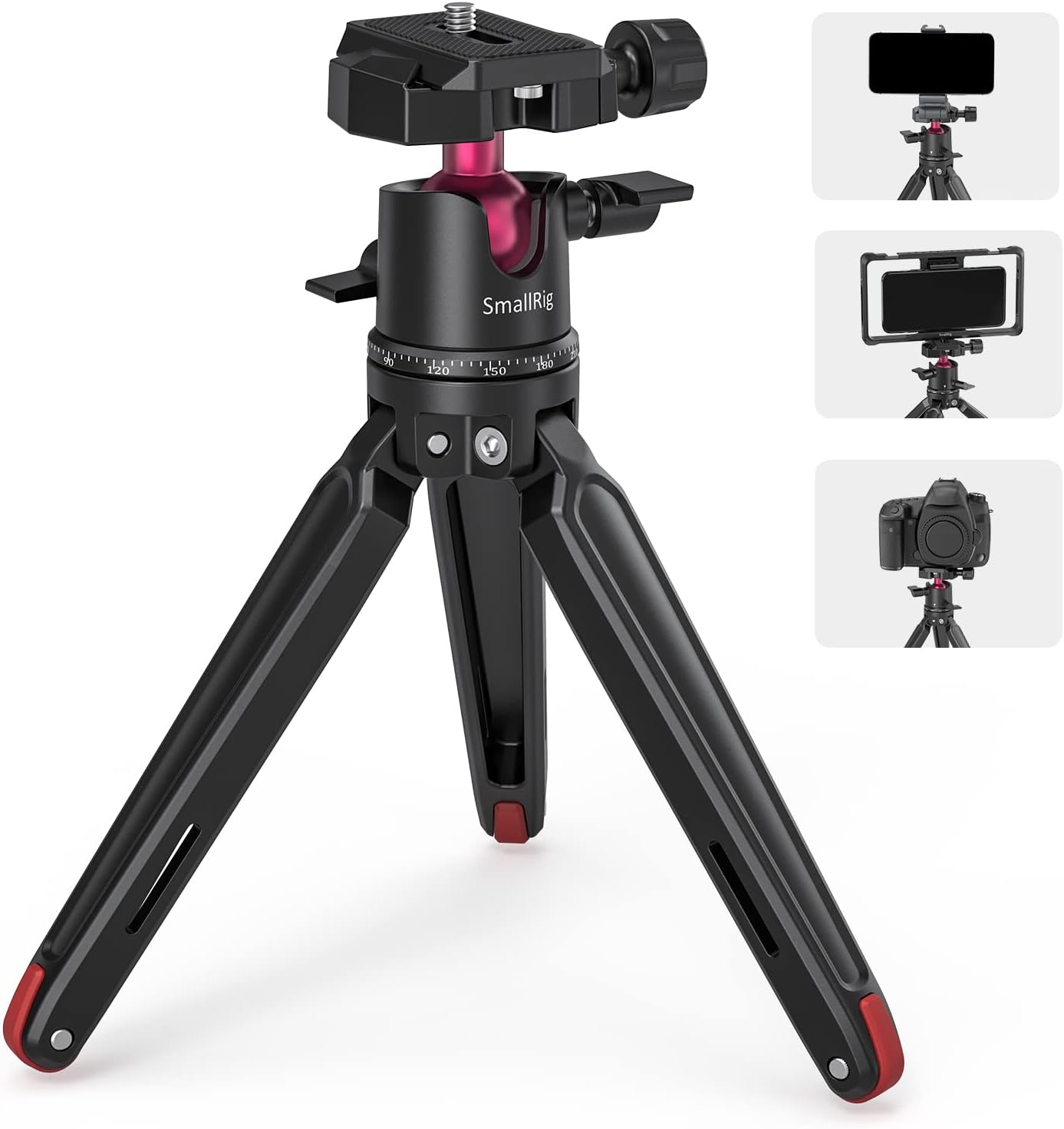 Bundle SmallRig Universal Smartphone Video Rig para iPhone para Samsung 2791B+Mango Lateral 3838+3894+Mini Trípode para Cámara BUT2664