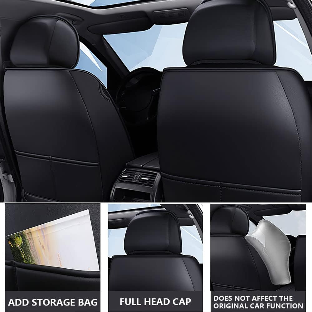 Funda de asiento de 5 asientos para Cadillac CTS 2002-2023, accesorios de fundas de asiento interiores (juego completonegro-gris)