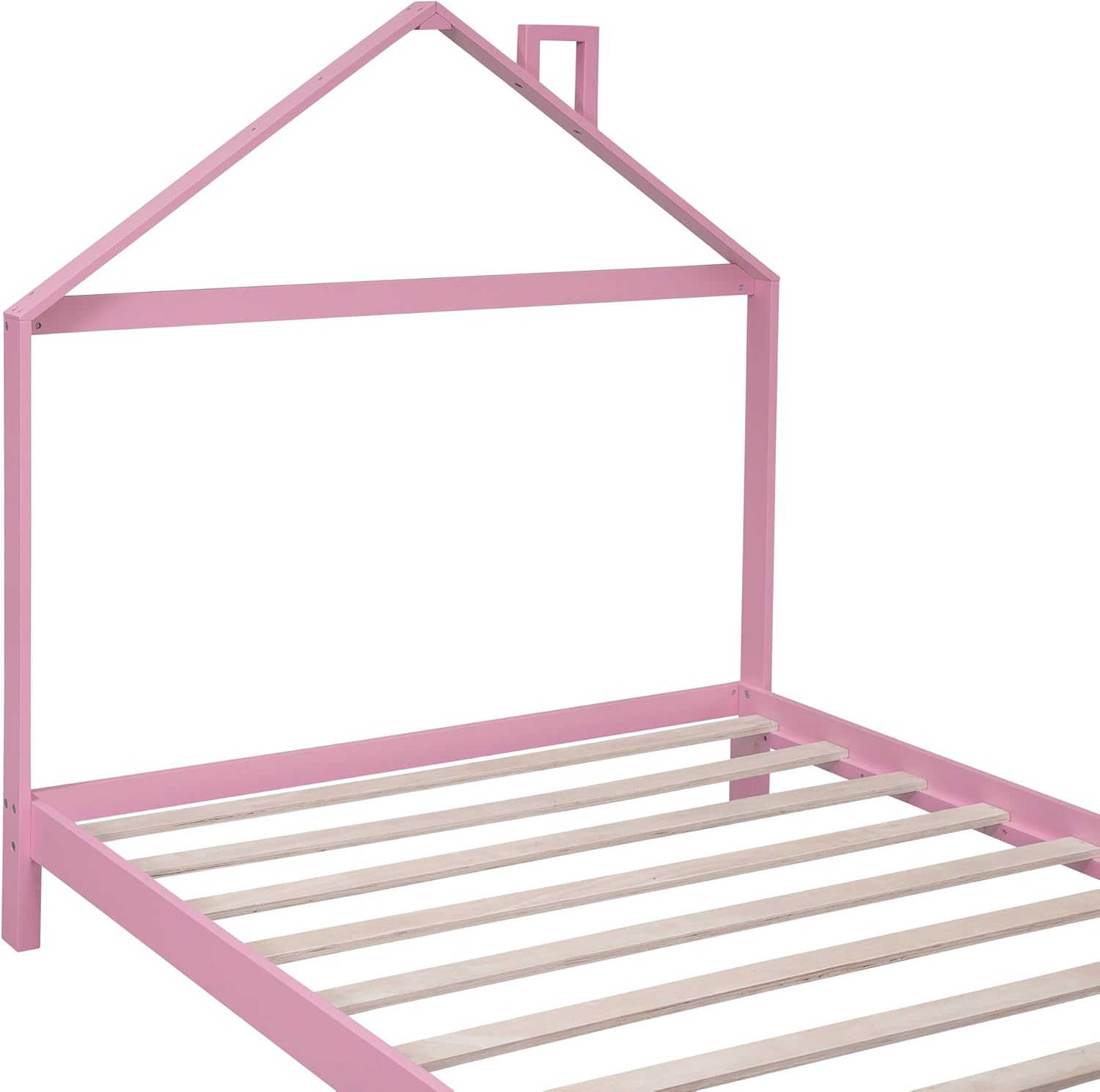 Harper & Bright Designs Base de cama de plataforma de madera de tamaño matrimonial para niños, niñas, niños y adultos con cabecera en forma de casa